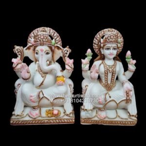 Ganesh Laxmi Marble Murti