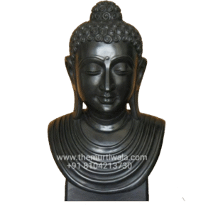 Black Marble Buddha Head Statue